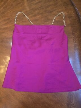 Rachel Zoe Chain-Strap Cami Top - Fuchsia